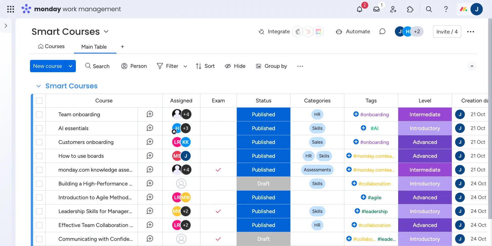 Smart Courses - Monday.com